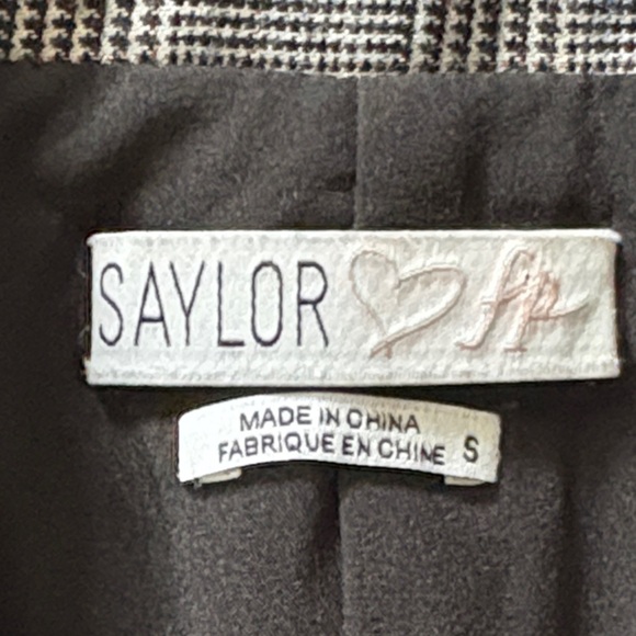 Free people X Saylor Susie Plaid Blazer Grey Check Size Small - Picture 7 of 13